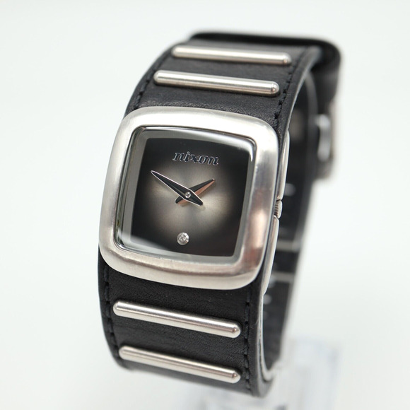 Nixon Accessories - Nixon Women's Watch 30mm The Duchess Real Diamond Wide Black Leather Swiss